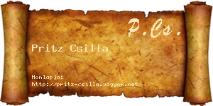 Pritz Csilla névjegykártya