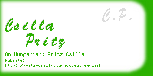 csilla pritz business card